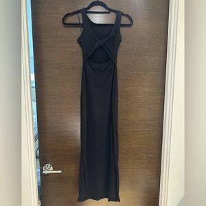 l*space Black Twist Front Cutout Maxi Dress